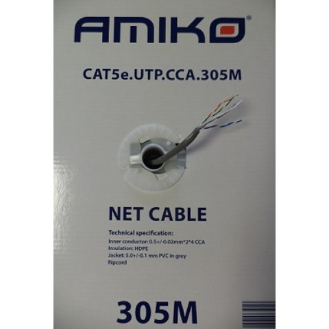 AMIKO CAT5e UTP CCA fali kábel 305m